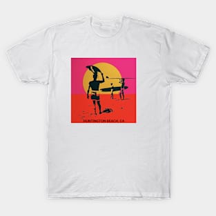 Summer Beach Scene with Surfers T-Shirt